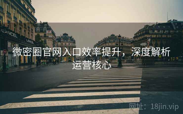 微密圈官网入口效率提升，深度解析运营核心