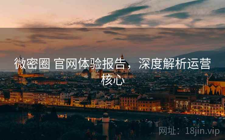 微密圈 官网体验报告，深度解析运营核心