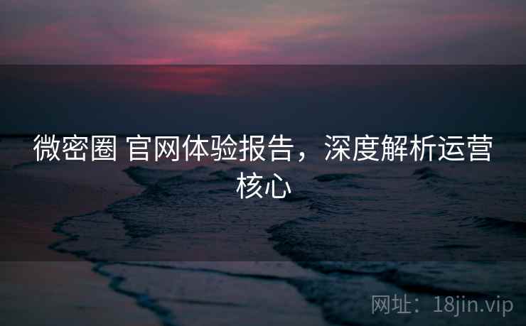 微密圈 官网体验报告，深度解析运营核心