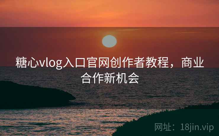 糖心vlog入口官网创作者教程，商业合作新机会